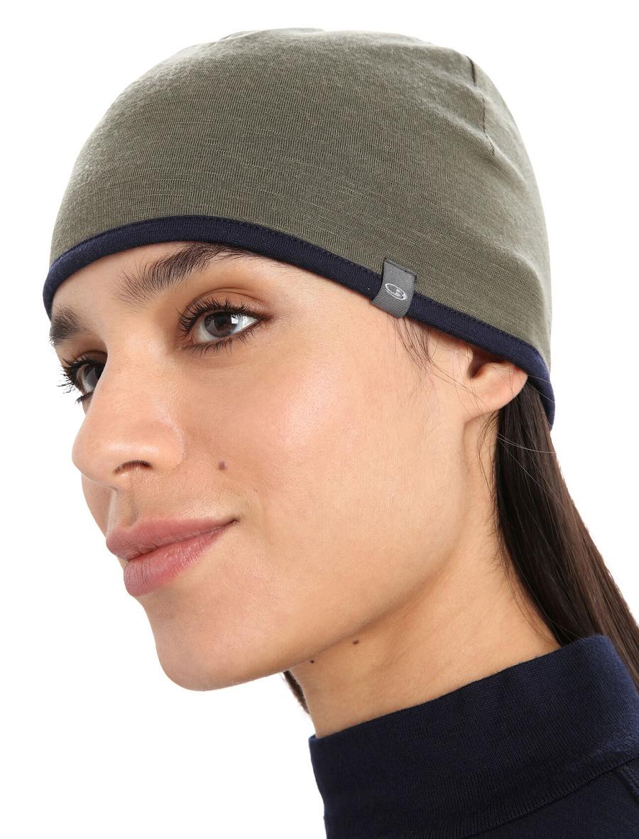 Icebreaker Unisex Merino Pocket Beanie Miesten Hatut Oliivinvihreä Laivastonsininen | FI 1101UZGT